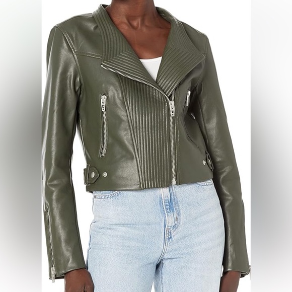 Blank NYC Jackets & Blazers - BLANK NYC Green Quilted Moto Jacket NWT Size small